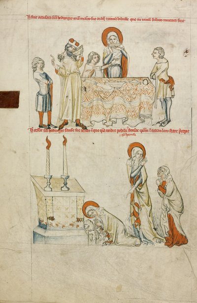 Heliga Hedvig vägrar dricka vin; Heliga Hedvig ber framför ett altare av Unknown artist
