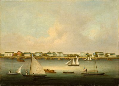 Scen vid ingången till Yang Tse Kiang-floden vid Woosung av Unknown artist