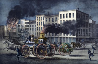 Scen av amerikanska brandmäns dagliga liv av Unknown artist