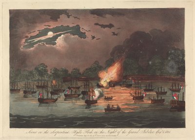 Scen på Serpentinen, Hyde Park på The Night of the Grand Jubilee, 1 augusti 1814 av Unknown artist