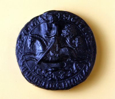 Sigill av Simon av Montfort IV (1150 - 1218), han deltog i det 5:e korståget 1202 och det mot Albigeers 1209. av Unknown artist