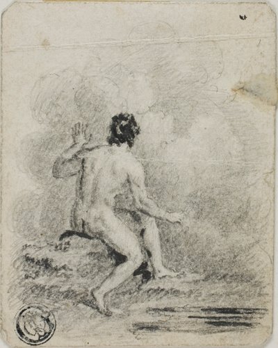 Sittande naken man av Unknown artist