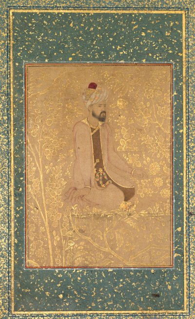 Seated Scholar, Border Fragment från Teheran/Berlin-albumet av Unknown artist