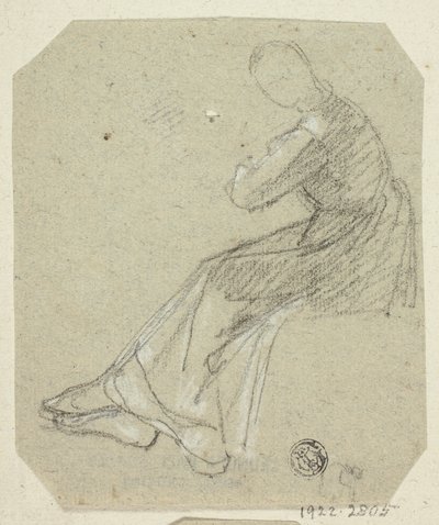 Sittande kvinna i profil av Unknown artist