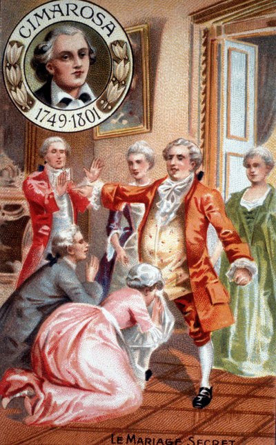 Hemligt äktenskap av Domenico Cimarosa (1749 - 1801). av Unknown artist