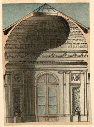 Sektion av en cirkulär paviljong av Unknown artist