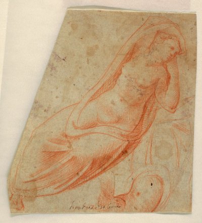 Halvdraperad kvinnlig figur av Unknown artist