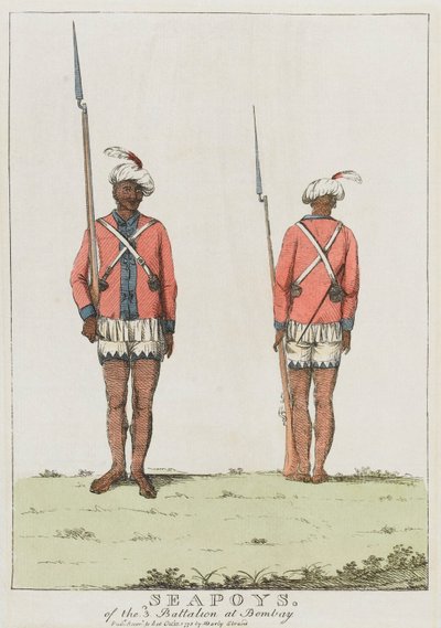 Sepoyer från 3:e bataljonen i Bombay av Unknown artist