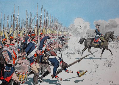 Sju års krig, mellan 1756 och 1763, slaget vid Leuthen, 4 december 1757, preussiska trupper av Unknown artist