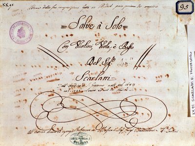 Noter för Salve Regina av Domenico Scarlatti av Unknown artist
