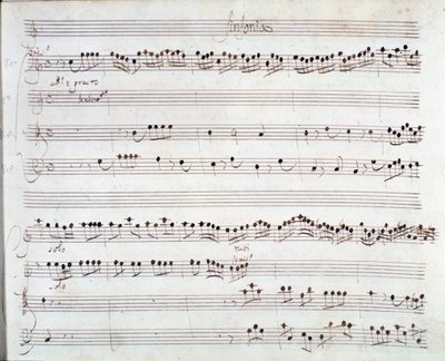 Noter för The coronation of Darius av Giuseppe Aldrovandini (1703) av Unknown artist