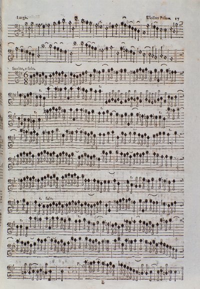 Notblad för fiolen i Sinfonia da chiesa och två violiner av Francesco Manfredini av Unknown artist