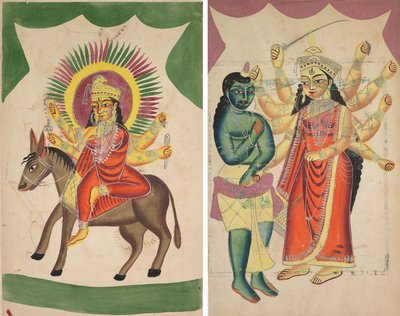 Sheetaladevi: Smittkoppsgudinnan (recto); Durga (verso) av Unknown artist