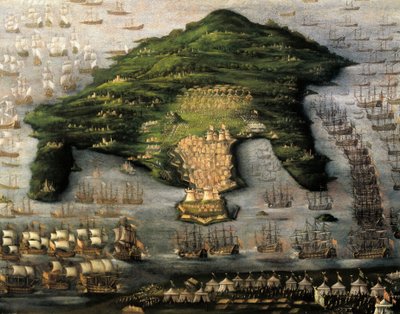 Belägring av Korfu, Grekland, okänd konstnär av Unknown artist