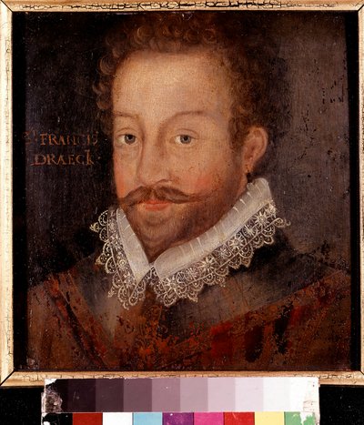 Sir Francis Drake, efter en gravyr tillskriven Jodocus Hondius, c.1583 av Unknown artist