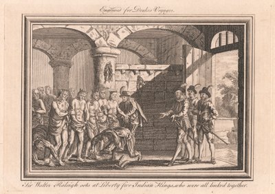 Sir Walter Raleigh spelar på Liberty Five Indian Kings, som alla var sammanlänkade av Unknown artist