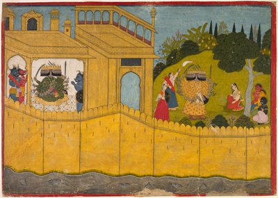 Sita i Lankas trädgård, från Ramayana-eposet i Valmiki av Unknown artist
