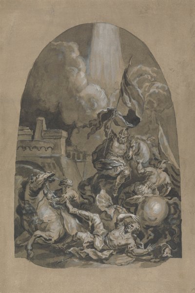 Skiss till oljemålningen "The Conversion of St. Paul" av Unknown artist