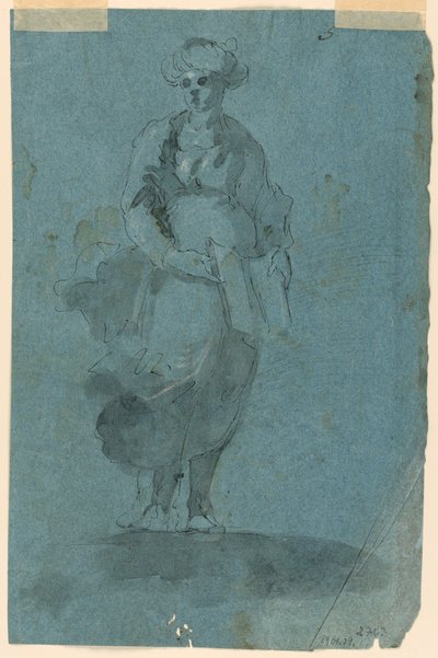 Skisser A) Sibylla (?); B) Johannes predikan av Unknown artist