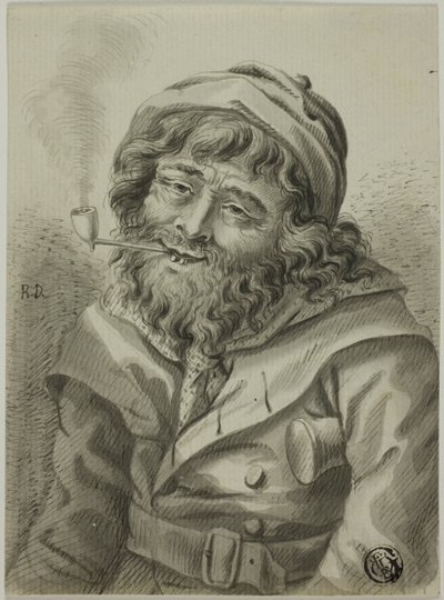 Rökande sjökapten av Unknown artist