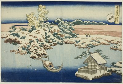 Snö på Sumida-floden, från serien Snö, måne och blommor av Unknown artist