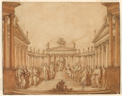 Scenografi, Apollo med kända män och muser av Unknown artist