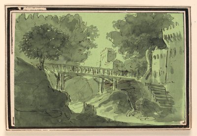 Scendesign, bro som korsar vatten av Unknown artist