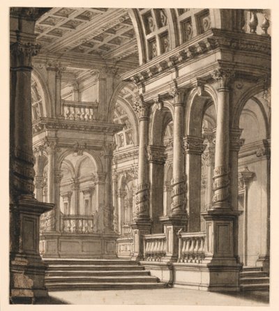 Scendesign, interiör av byggnad av Unknown artist