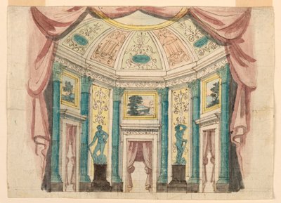 Scenografi, interiör av Palace Hall av Unknown artist