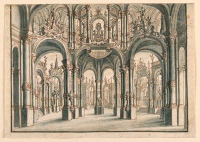 Scenografi, Open Palace Court av Unknown artist