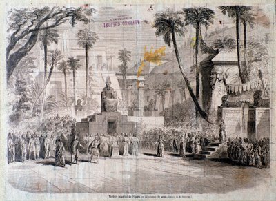 Scenen för andra akten av Semiramide, opera av Gioacchino Rossini av Unknown artist