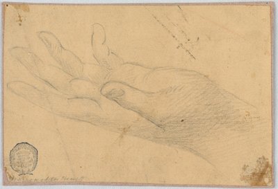 Studie: En vänsterhand av Unknown artist