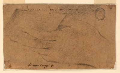 Studie: Vänsterhanden på en kvinna som håller ett pappersark av Unknown artist