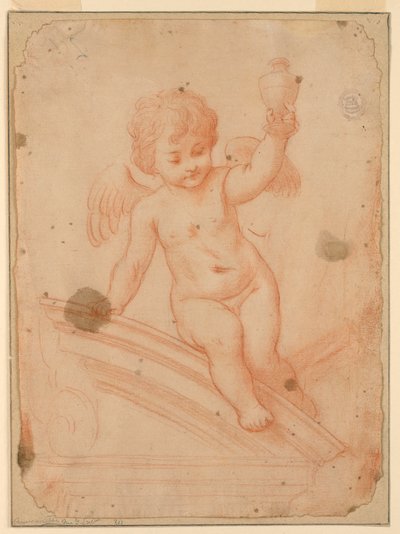 Studie av ängel med vas av Unknown artist