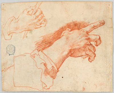 Studie av gesterande händer av Unknown artist