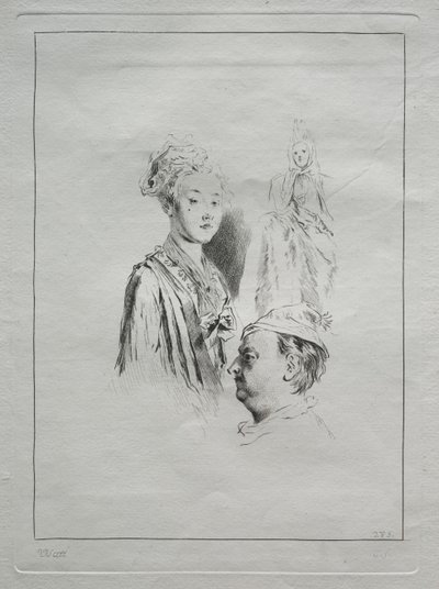Studie av huvuden av Unknown artist