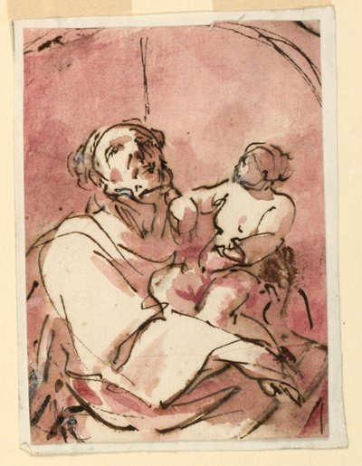 Studie av Saint Joseph som bär Kristusbarnet av Unknown artist
