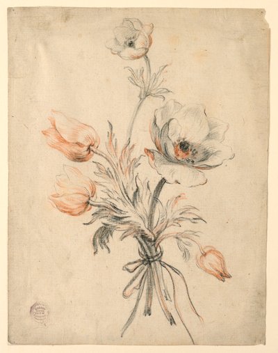 Studie av ett gäng rosor av Unknown artist
