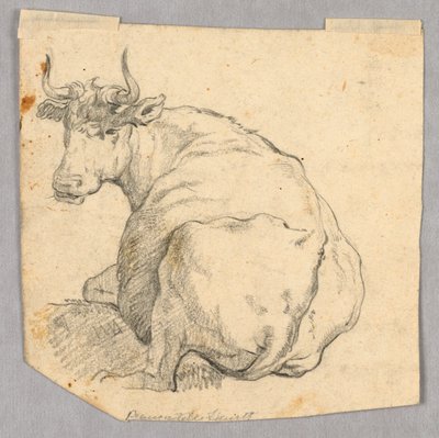Studie av en ko av Unknown artist