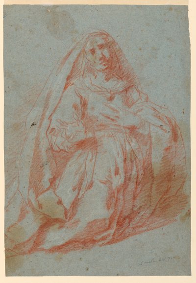Studie av en sörjande kvinna av Unknown artist