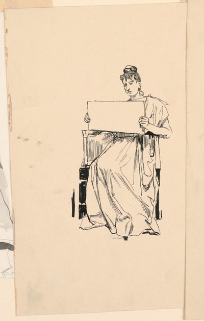 Studie av en ung kvinna av Unknown artist