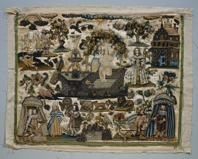 Stumpwork Panel: Berättelsen om David och Batseba av Unknown artist