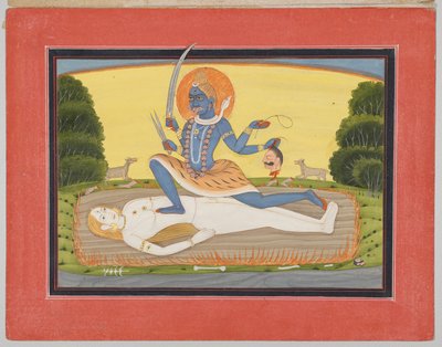 Tantric Devi på Shiva, från en Mandi Devi-serie av Unknown artist