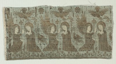 Textilfragment med bebådelsen av Unknown artist