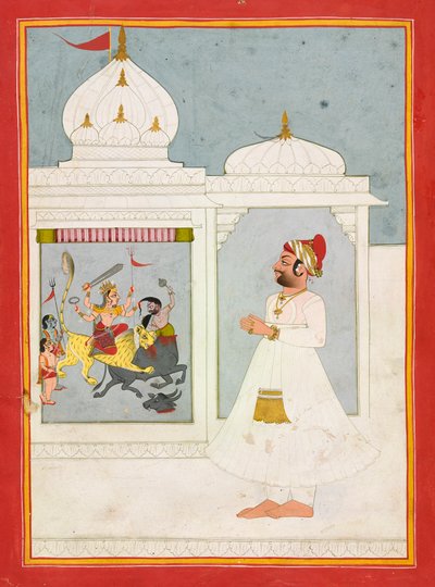 Thakur Ajit Singh dyrkar gudinnan av Unknown artist