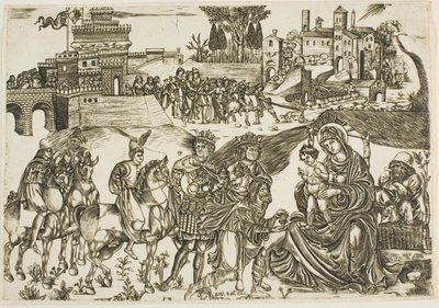 Tillbedjan av Magi av Unknown artist