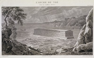 Bågen av Noe under syndafloden - gravyr av Fortier och Bovinet av Unknown artist