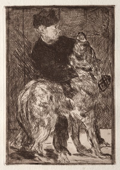 Pojken med en hund av Unknown artist