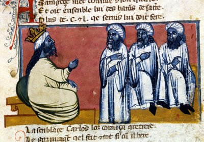 Kalifen av Spanien. 1300-talsmanuskript. Bibl. Marciana, Venedig. av Unknown artist