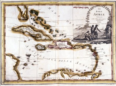 Den karibiska skärgården, baserad på en Atlas från 1798. av Unknown artist